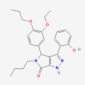 molecular formula C26H31N3O4 B14995232 5-butyl-4-(3-ethoxy-4-propoxyphenyl)-3-(2-hydroxyphenyl)-4,5-dihydropyrrolo[3,4-c]pyrazol-6(1H)-one 