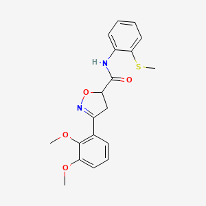 molecular formula C19H20N2O4S B14995233 3-(2,3-dimethoxyphenyl)-N-[2-(methylsulfanyl)phenyl]-4,5-dihydro-1,2-oxazole-5-carboxamide 