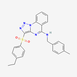 molecular formula C25H23N5O2S B14995245 3-[(4-ethylphenyl)sulfonyl]-N-(4-methylbenzyl)[1,2,3]triazolo[1,5-a]quinazolin-5-amine 