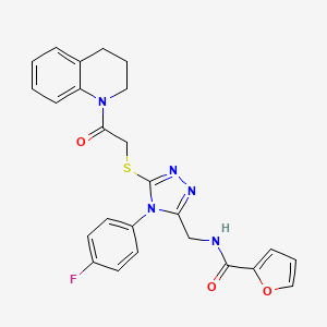 molecular formula C25H22FN5O3S B14995260 N-((5-((2-(3,4-dihydroquinolin-1(2H)-yl)-2-oxoethyl)thio)-4-(4-fluorophenyl)-4H-1,2,4-triazol-3-yl)methyl)furan-2-carboxamide 