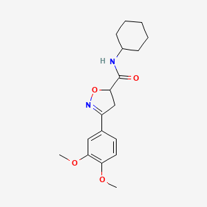 N-cyclohexyl-3-(3,4-dimethoxyphenyl)-4,5-dihydro-1,2-oxazole-5-carboxamide