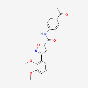 molecular formula C20H20N2O5 B14995267 N-(4-acetylphenyl)-3-(2,3-dimethoxyphenyl)-4,5-dihydro-1,2-oxazole-5-carboxamide 