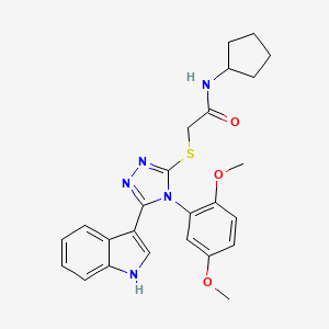 N-Cyclopentyl-2-{[4-(2,5-dimethoxyphenyl)-5-(1H-indol-3-YL)-4H-1,2,4-triazol-3-YL]sulfanyl}acetamide