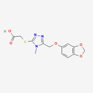 ({5-[(1,3-benzodioxol-5-yloxy)methyl]-4-methyl-4H-1,2,4-triazol-3-yl}sulfanyl)acetic acid