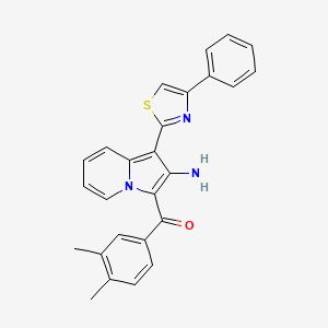 [2-Amino-1-(4-phenyl-1,3-thiazol-2-yl)indolizin-3-yl](3,4-dimethylphenyl)methanone