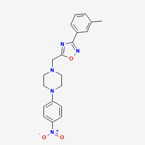 molecular formula C20H21N5O3 B14995315 1-{[3-(3-Methylphenyl)-1,2,4-oxadiazol-5-yl]methyl}-4-(4-nitrophenyl)piperazine 