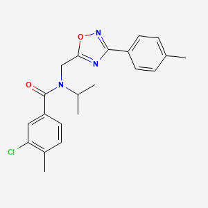 molecular formula C21H22ClN3O2 B14995321 3-chloro-4-methyl-N-{[3-(4-methylphenyl)-1,2,4-oxadiazol-5-yl]methyl}-N-(propan-2-yl)benzamide 