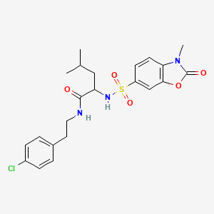 molecular formula C22H26ClN3O5S B14995336 N-[2-(4-Chlorophenyl)ethyl]-4-methyl-2-(3-methyl-2-oxo-2,3-dihydro-1,3-benzoxazole-6-sulfonamido)pentanamide 