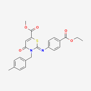 molecular formula C23H22N2O5S B14995342 methyl (2Z)-2-{[4-(ethoxycarbonyl)phenyl]imino}-3-(4-methylbenzyl)-4-oxo-3,4-dihydro-2H-1,3-thiazine-6-carboxylate 