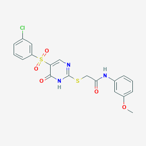 2-({5-[(3-chlorophenyl)sulfonyl]-6-oxo-1,6-dihydropyrimidin-2-yl}sulfanyl)-N-(3-methoxyphenyl)acetamide