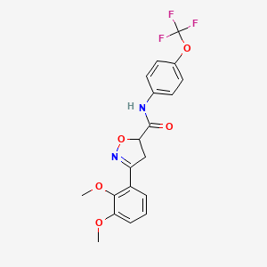 3-(2,3-dimethoxyphenyl)-N-[4-(trifluoromethoxy)phenyl]-4,5-dihydro-1,2-oxazole-5-carboxamide