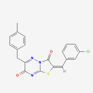 (2E)-2-(3-chlorobenzylidene)-6-(4-methylbenzyl)-7H-[1,3]thiazolo[3,2-b][1,2,4]triazine-3,7(2H)-dione