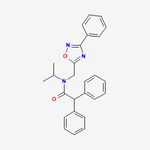 2,2-diphenyl-N-[(3-phenyl-1,2,4-oxadiazol-5-yl)methyl]-N-(propan-2-yl)acetamide