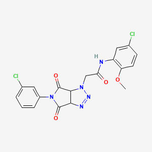 N-(5-chloro-2-methoxyphenyl)-2-[5-(3-chlorophenyl)-4,6-dioxo-4,5,6,6a-tetrahydropyrrolo[3,4-d][1,2,3]triazol-1(3aH)-yl]acetamide