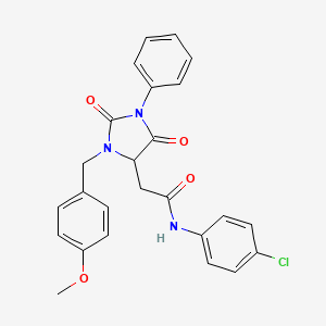 N-(4-Chlorophenyl)-2-{3-[(4-methoxyphenyl)methyl]-2,5-dioxo-1-phenylimidazolidin-4-YL}acetamide