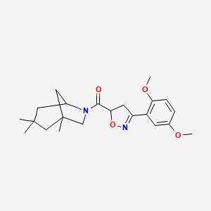 [3-(2,5-Dimethoxyphenyl)-4,5-dihydro-1,2-oxazol-5-yl](1,3,3-trimethyl-6-azabicyclo[3.2.1]oct-6-yl)methanone