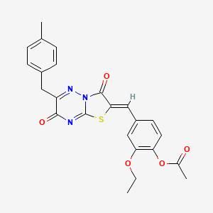 2-ethoxy-4-{(Z)-[6-(4-methylbenzyl)-3,7-dioxo-7H-[1,3]thiazolo[3,2-b][1,2,4]triazin-2(3H)-ylidene]methyl}phenyl acetate