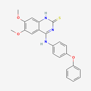 molecular formula C22H19N3O3S B14995428 6,7-dimethoxy-4-[(4-phenoxyphenyl)amino]quinazoline-2(1H)-thione 