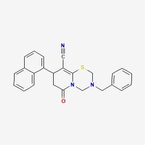 molecular formula C25H21N3OS B14995432 3-benzyl-8-(naphthalen-1-yl)-6-oxo-3,4,7,8-tetrahydro-2H,6H-pyrido[2,1-b][1,3,5]thiadiazine-9-carbonitrile 