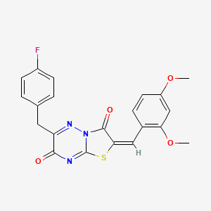 (2E)-2-(2,4-dimethoxybenzylidene)-6-(4-fluorobenzyl)-7H-[1,3]thiazolo[3,2-b][1,2,4]triazine-3,7(2H)-dione