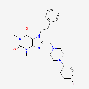 8-{[4-(4-fluorophenyl)piperazin-1-yl]methyl}-1,3-dimethyl-7-(2-phenylethyl)-3,7-dihydro-1H-purine-2,6-dione