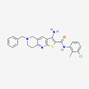 molecular formula C25H23ClN4OS B14995453 3-amino-6-benzyl-N-(3-chloro-2-methylphenyl)-5,6,7,8-tetrahydrothieno[2,3-b][1,6]naphthyridine-2-carboxamide 