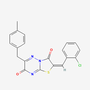 molecular formula C20H14ClN3O2S B14995457 (2E)-2-(2-chlorobenzylidene)-6-(4-methylbenzyl)-7H-[1,3]thiazolo[3,2-b][1,2,4]triazine-3,7(2H)-dione 