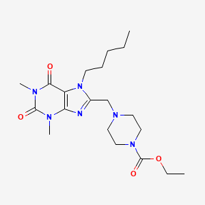 molecular formula C20H32N6O4 B14995474 ethyl 4-[(1,3-dimethyl-2,6-dioxo-7-pentyl-2,3,6,7-tetrahydro-1H-purin-8-yl)methyl]piperazine-1-carboxylate 