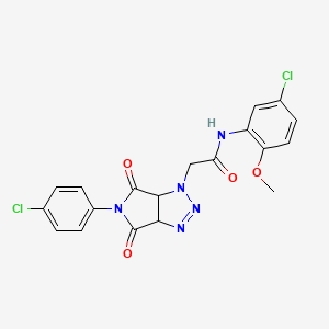 molecular formula C19H15Cl2N5O4 B14995491 N-(5-chloro-2-methoxyphenyl)-2-[5-(4-chlorophenyl)-4,6-dioxo-4,5,6,6a-tetrahydropyrrolo[3,4-d][1,2,3]triazol-1(3aH)-yl]acetamide 