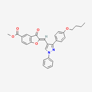 methyl (2Z)-2-{[3-(4-butoxyphenyl)-1-phenyl-1H-pyrazol-4-yl]methylidene}-3-oxo-2,3-dihydro-1-benzofuran-5-carboxylate