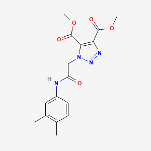 molecular formula C16H18N4O5 B14995516 dimethyl 1-{2-[(3,4-dimethylphenyl)amino]-2-oxoethyl}-1H-1,2,3-triazole-4,5-dicarboxylate 