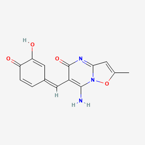 2-hydroxy-4-[(E)-(7-iminio-2-methyl-5-oxo-5H-[1,2]oxazolo[2,3-a]pyrimidin-6(7H)-ylidene)methyl]phenolate