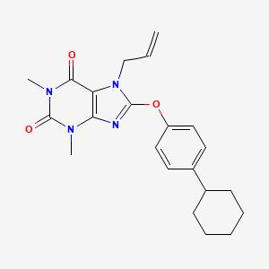 8-(4-cyclohexylphenoxy)-1,3-dimethyl-7-(prop-2-en-1-yl)-3,7-dihydro-1H-purine-2,6-dione