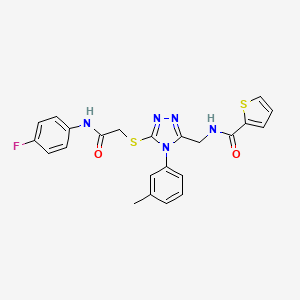 N-{[5-({[(4-Fluorophenyl)carbamoyl]methyl}sulfanyl)-4-(3-methylphenyl)-4H-1,2,4-triazol-3-YL]methyl}thiophene-2-carboxamide