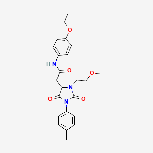 molecular formula C23H27N3O5 B14995564 N-(4-ethoxyphenyl)-2-[3-(2-methoxyethyl)-1-(4-methylphenyl)-2,5-dioxoimidazolidin-4-yl]acetamide 