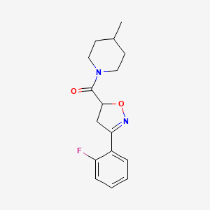 [3-(2-Fluorophenyl)-4,5-dihydro-1,2-oxazol-5-yl](4-methylpiperidin-1-yl)methanone