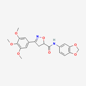 N-(1,3-benzodioxol-5-yl)-3-(3,4,5-trimethoxyphenyl)-4,5-dihydro-1,2-oxazole-5-carboxamide