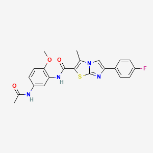 molecular formula C22H19FN4O3S B14995615 N-(5-acetamido-2-methoxyphenyl)-6-(4-fluorophenyl)-3-methylimidazo[2,1-b]thiazole-2-carboxamide 