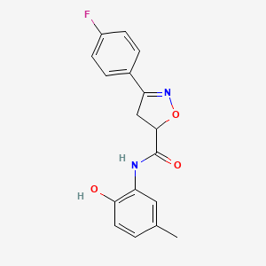 3-(4-fluorophenyl)-N-(2-hydroxy-5-methylphenyl)-4,5-dihydro-1,2-oxazole-5-carboxamide