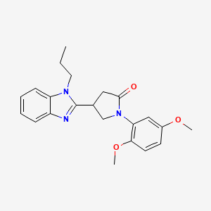 molecular formula C22H25N3O3 B14995649 1-(2,5-dimethoxyphenyl)-4-(1-propyl-1H-benzimidazol-2-yl)pyrrolidin-2-one 