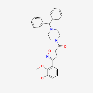 [3-(2,3-Dimethoxyphenyl)-4,5-dihydro-1,2-oxazol-5-yl][4-(diphenylmethyl)piperazin-1-yl]methanone