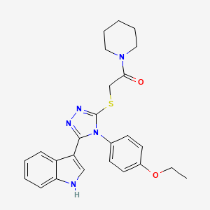 molecular formula C25H27N5O2S B14995704 2-((4-(4-ethoxyphenyl)-5-(1H-indol-3-yl)-4H-1,2,4-triazol-3-yl)thio)-1-(piperidin-1-yl)ethanone 