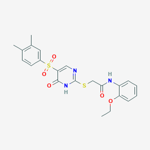 2-[[5-(3,4-dimethylphenyl)sulfonyl-6-oxo-1H-pyrimidin-2-yl]sulfanyl]-N-(2-ethoxyphenyl)acetamide