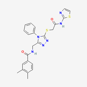 3,4-Dimethyl-N-{[4-phenyl-5-({[(1,3-thiazol-2-YL)carbamoyl]methyl}sulfanyl)-4H-1,2,4-triazol-3-YL]methyl}benzamide