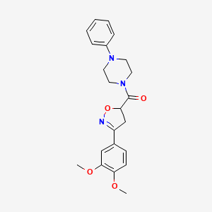 molecular formula C22H25N3O4 B14995725 [3-(3,4-Dimethoxyphenyl)-4,5-dihydro-1,2-oxazol-5-yl](4-phenylpiperazin-1-yl)methanone 