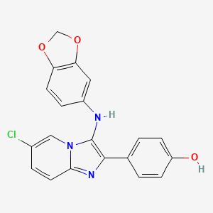 4-[3-(1,3-Benzodioxol-5-ylamino)-6-chloroimidazo[1,2-a]pyridin-2-yl]phenol