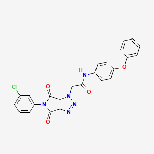 molecular formula C24H18ClN5O4 B14995735 2-[5-(3-chlorophenyl)-4,6-dioxo-4,5,6,6a-tetrahydropyrrolo[3,4-d][1,2,3]triazol-1(3aH)-yl]-N-(4-phenoxyphenyl)acetamide 