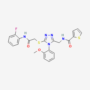 molecular formula C23H20FN5O3S2 B14995737 N-{[5-({[(2-Fluorophenyl)carbamoyl]methyl}sulfanyl)-4-(2-methoxyphenyl)-4H-1,2,4-triazol-3-YL]methyl}thiophene-2-carboxamide 