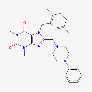 7-(2,5-dimethylbenzyl)-1,3-dimethyl-8-[(4-phenylpiperazin-1-yl)methyl]-3,7-dihydro-1H-purine-2,6-dione