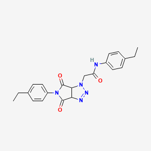 molecular formula C22H23N5O3 B14995800 N-(4-ethylphenyl)-2-[5-(4-ethylphenyl)-4,6-dioxo-4,5,6,6a-tetrahydropyrrolo[3,4-d][1,2,3]triazol-1(3aH)-yl]acetamide 